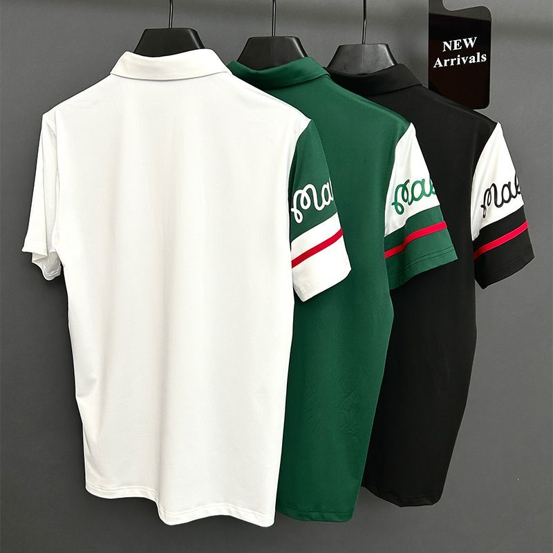 [Copy]マルボンゴルフ malbon golf ゴルフウェア ポロシャツ トップス 半袖 メンズ