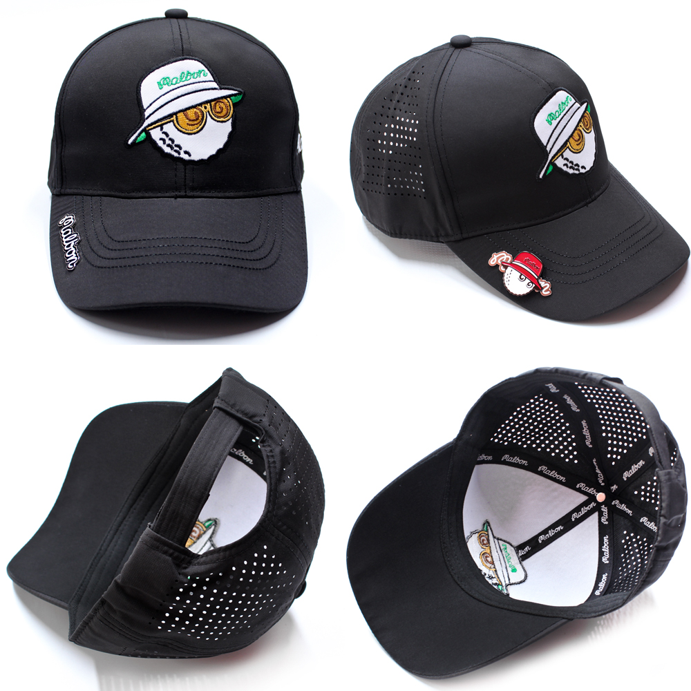 マルボンキャップ メンズ ゴルフ 帽子 UVカット 紫外線対策 日焼け防止 深め つば広 ベースボールキャップ ロゴキャップ スポーツ