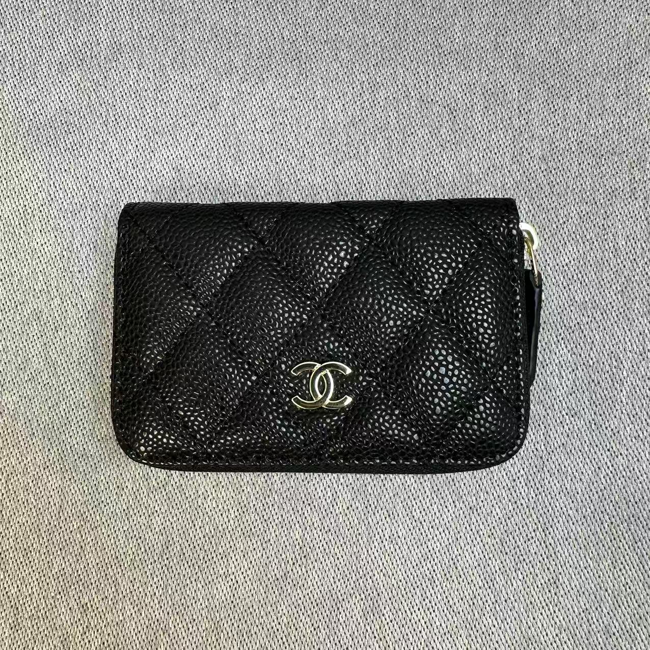 CHANEL シャネル キャビアスキン コインパース コインケース 小銭入れ 折りたたみ財布