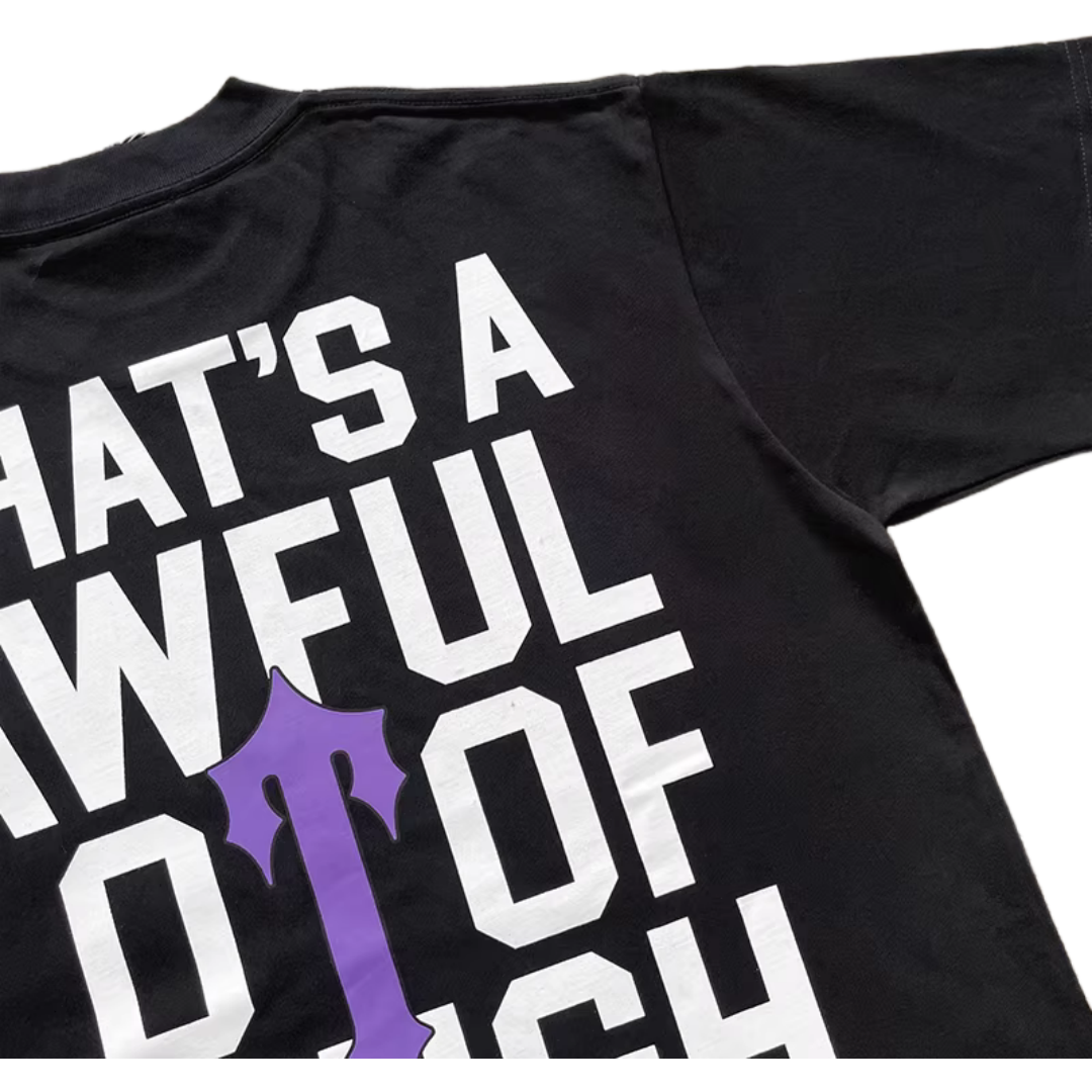 TRAPSTAR X THAT'S A AWFULトラップスター Tシャツ メンズ 半袖 おしゃれ ブランド クルーネック ロゴTシャツ メンズ シンプルロゴ カジュアル
