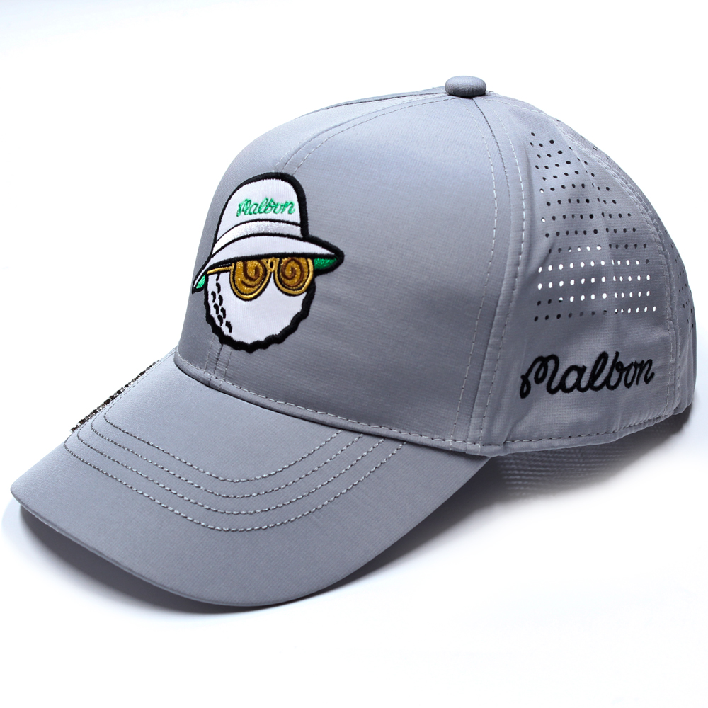 マルボンキャップ メンズ ゴルフ 帽子 UVカット 紫外線対策 日焼け防止 深め つば広 ベースボールキャップ ロゴキャップ スポーツ