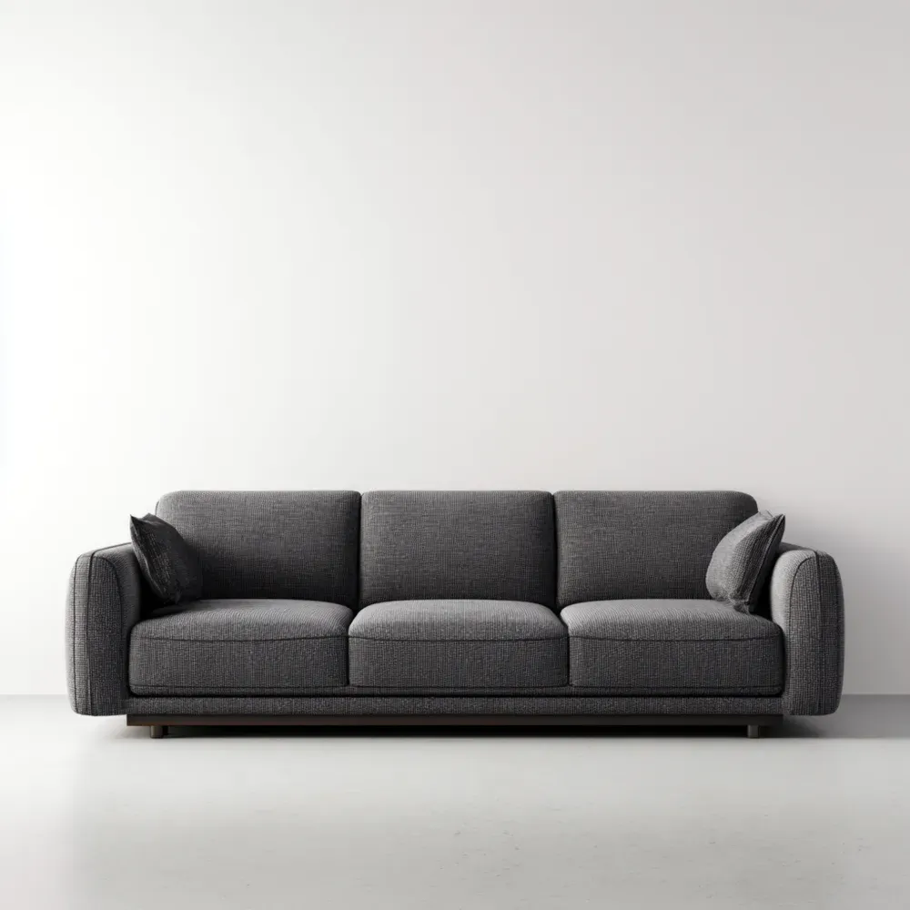 3人掛けソファ ファブリック 200x90x80 cm – ダークグレー – モダンデザイン-Zenlofta