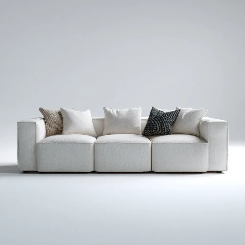 ソファセット 布製 210x90x70 cm – ホワイト – 現代デザイン-Zenlofta