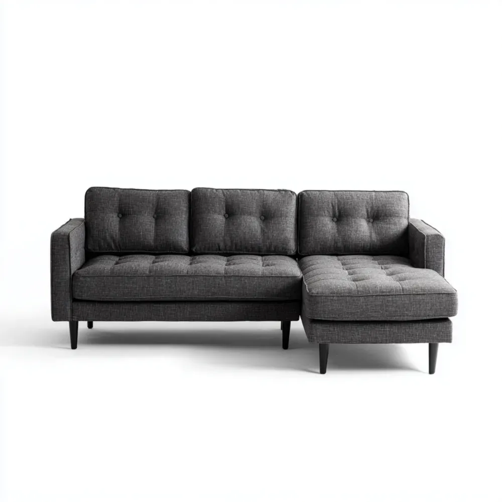 コーナーソファセット 布製 200x85x85 cm – ダークグレー – モダンデザイン-Zenlofta