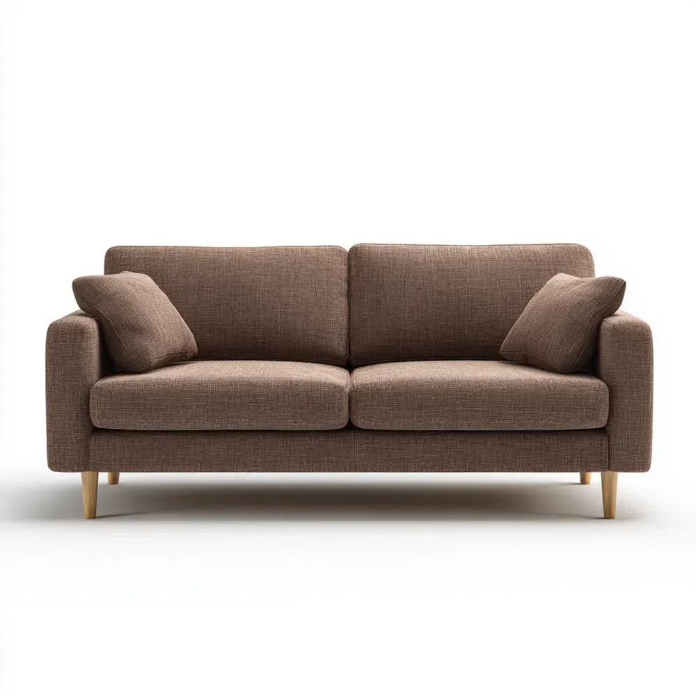 2人掛けソファ ファブリック 160x80x85 cm – ブラウン – モダンデザイン-Heritagehavene