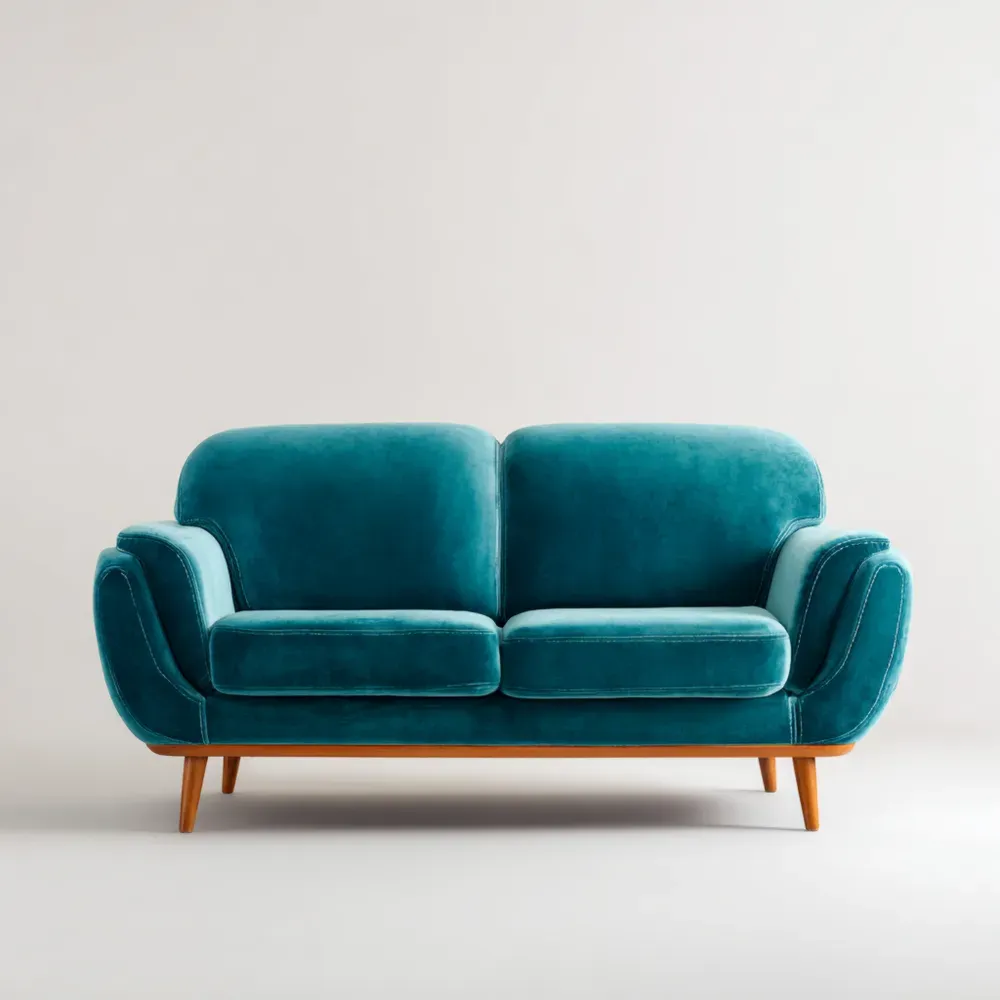 2人掛けソファ ベルベット 170x85x88 cm – ターコイズブルー – モダンデザイン-Heritagehavene