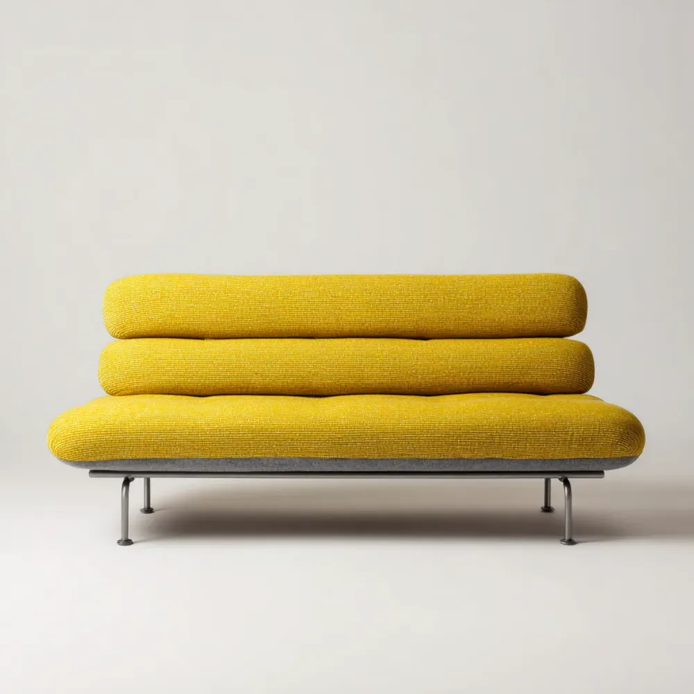 ソファ 布製 180x90x75 cm – イエロー – ミニマリストデザイン-Heritagehavene