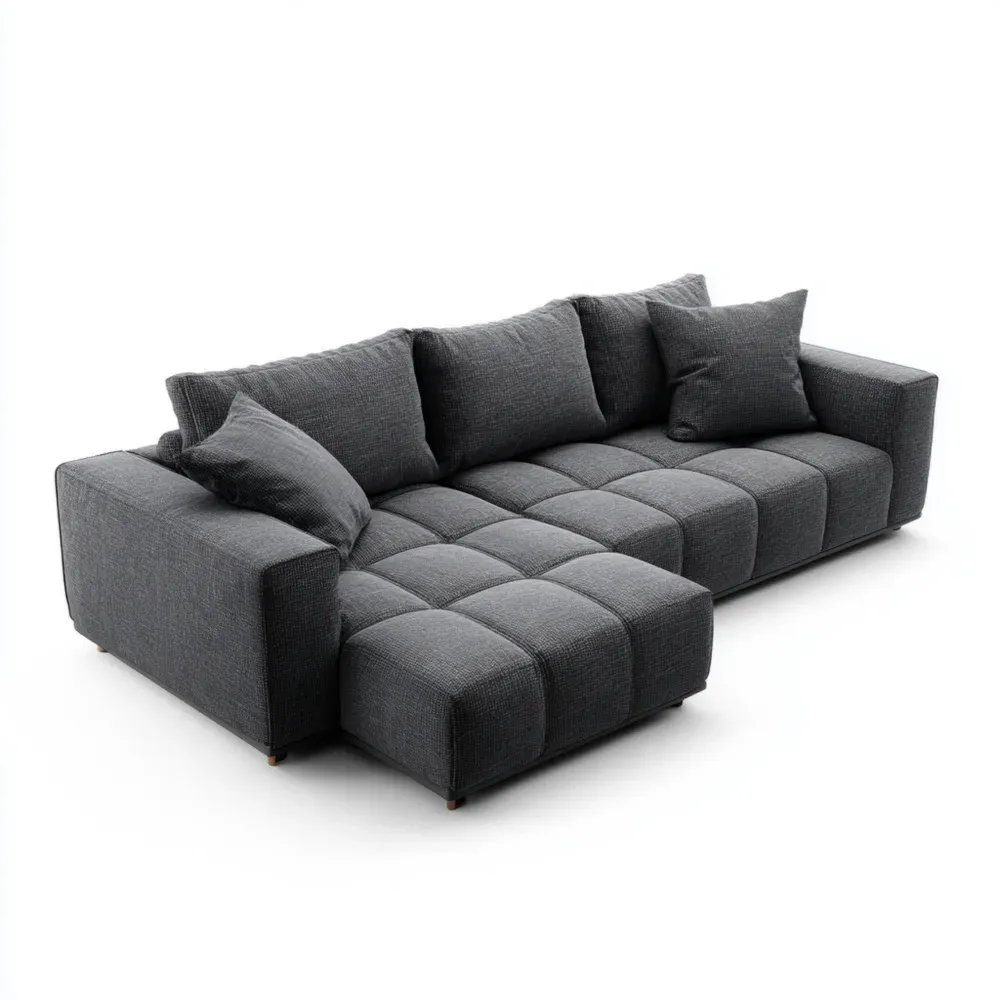 モジュラーソファ 布製 230x150x85 cm – ダークグレー – 現代デザイン-Heritagehavene