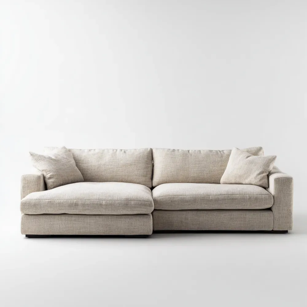 ソファ 布製 220x95x85 cm – ベージュ – モダンスタイル-Heritagehavene