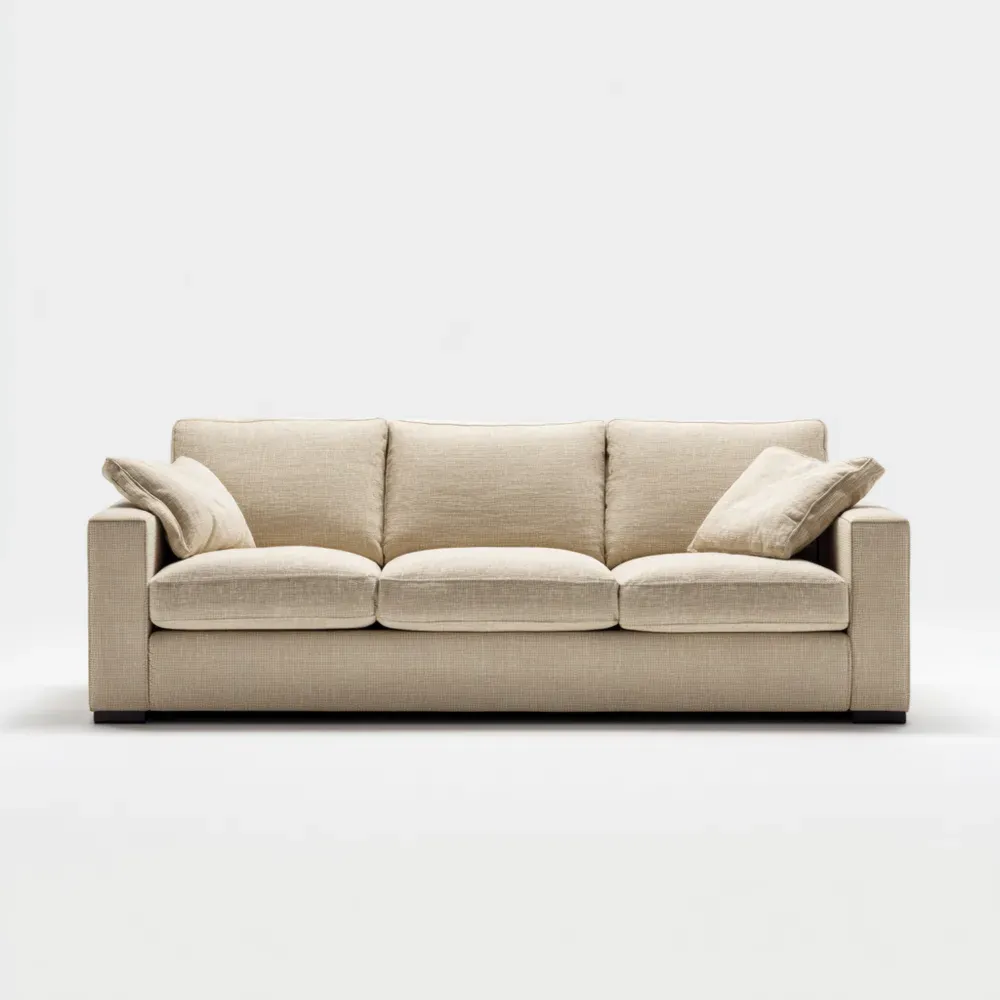 3人掛けソファ 布製 200x85x90 cm - ベージュ - シンプルデザイン-Heritagehavene