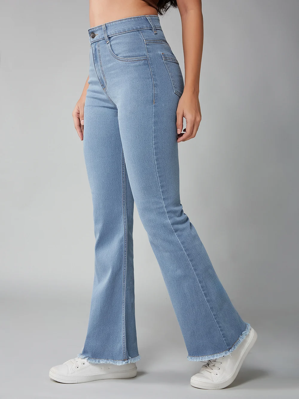 DenimHaat™ Light Blue Stretchable High-Rise Bootcut Jeans