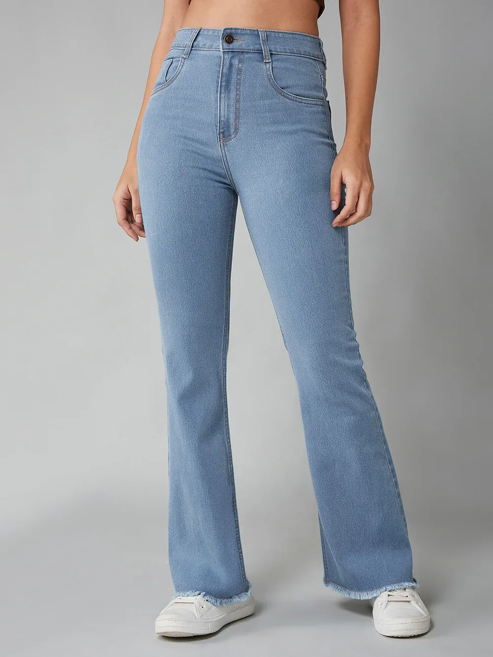 DenimHaat™ Light Blue Stretchable High-Rise Bootcut Jeans