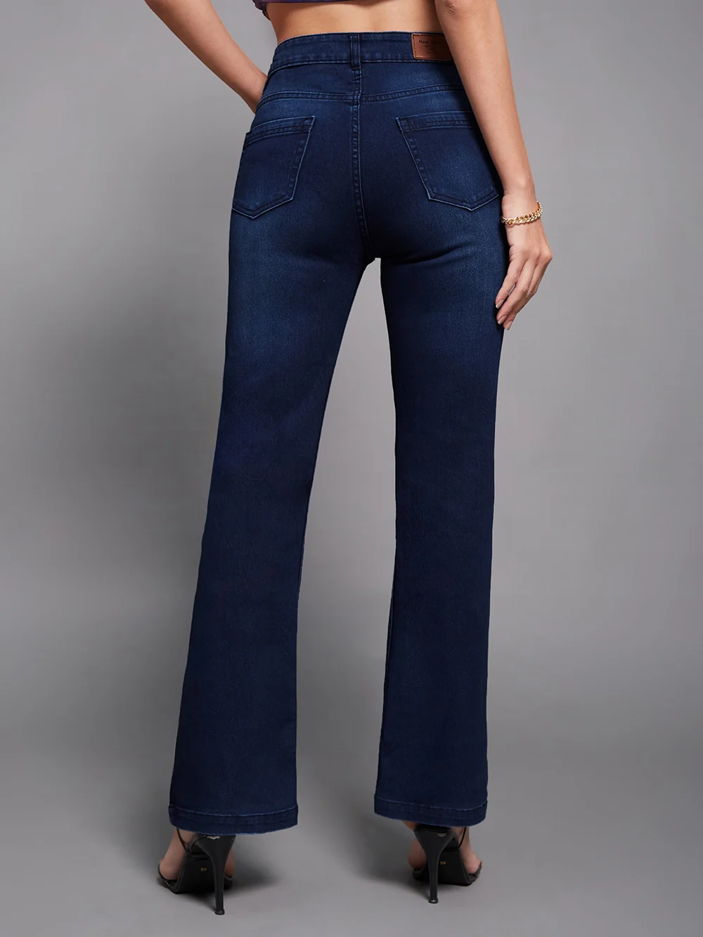 DenimHaat™ Navy Blue Everyday Mid-Rise Bootcut Jeans