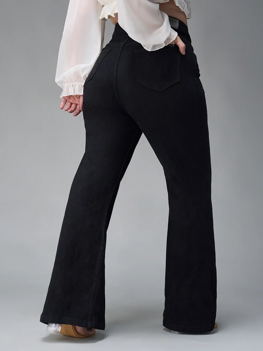 DenimHaat™ Black High-Rise Flared Bootcut Jeans