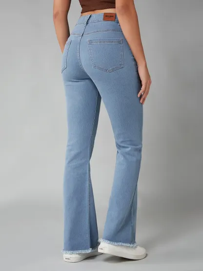 DenimHaat™ Light Blue Stretchable High-Rise Bootcut Jeans