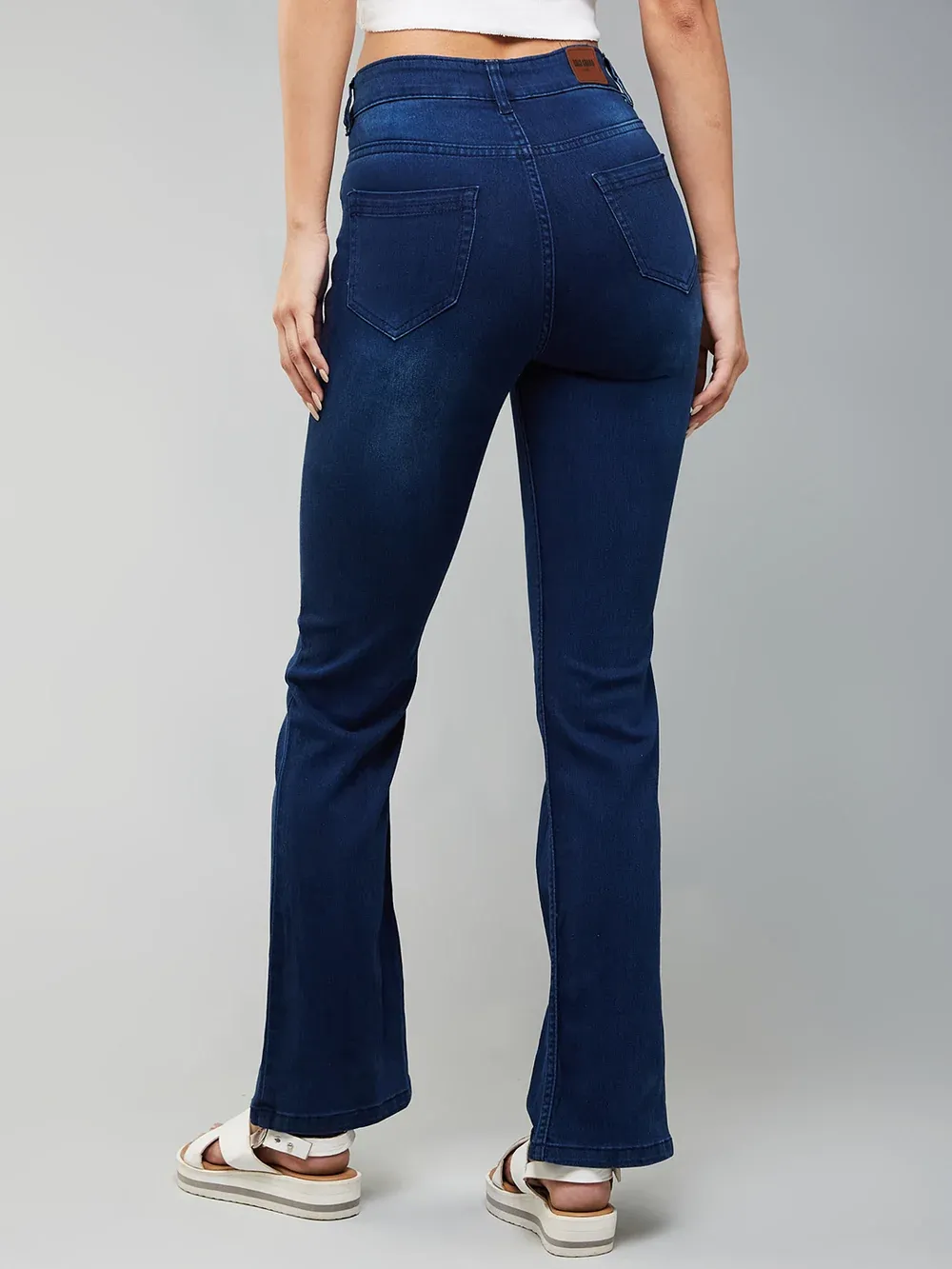 DenimHaat™ Navy Blue Flex Mid-Rise Bootcut Jeans