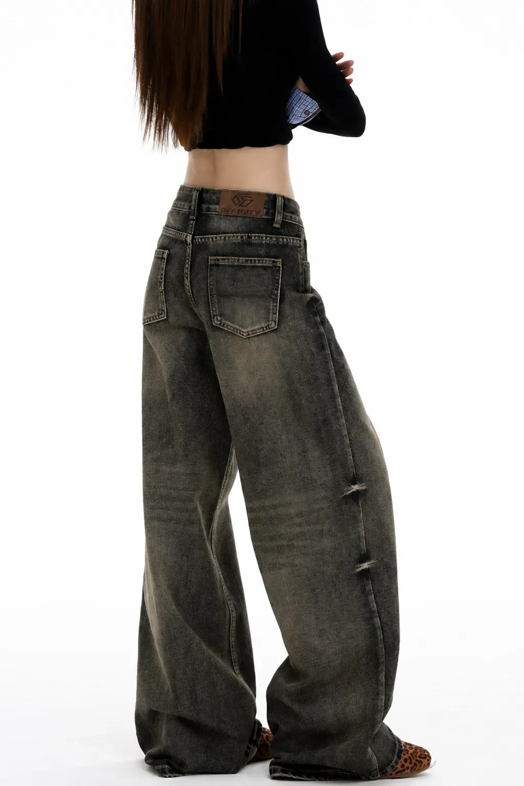 Distressed Signal Baggy Jeans