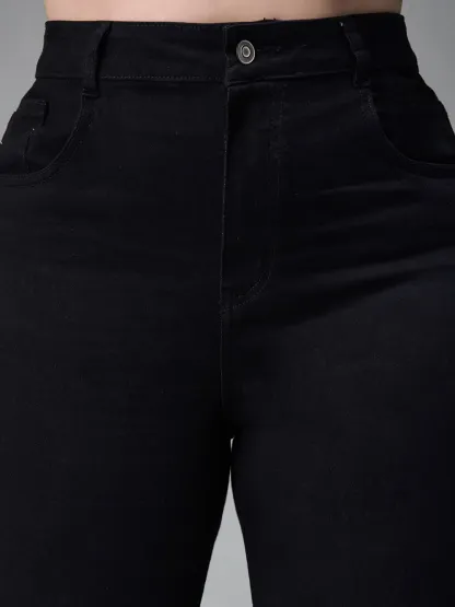 DenimHaat™ Black High-Rise Flared Bootcut Jeans