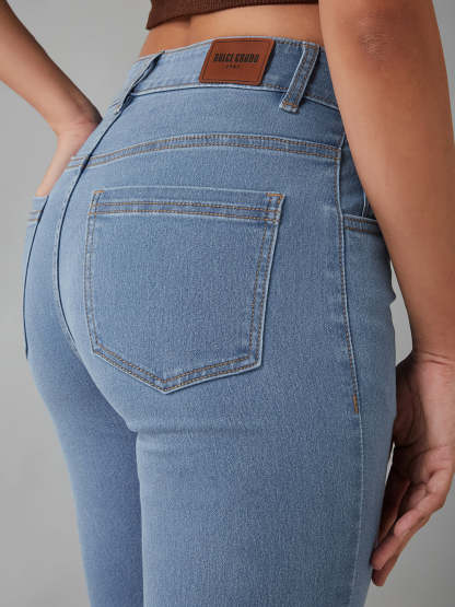 DenimHaat™ Light Blue Stretchable High-Rise Bootcut Jeans