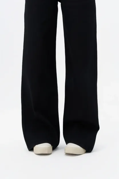 Black Fashion High-Rise Wide-Leg Jeans