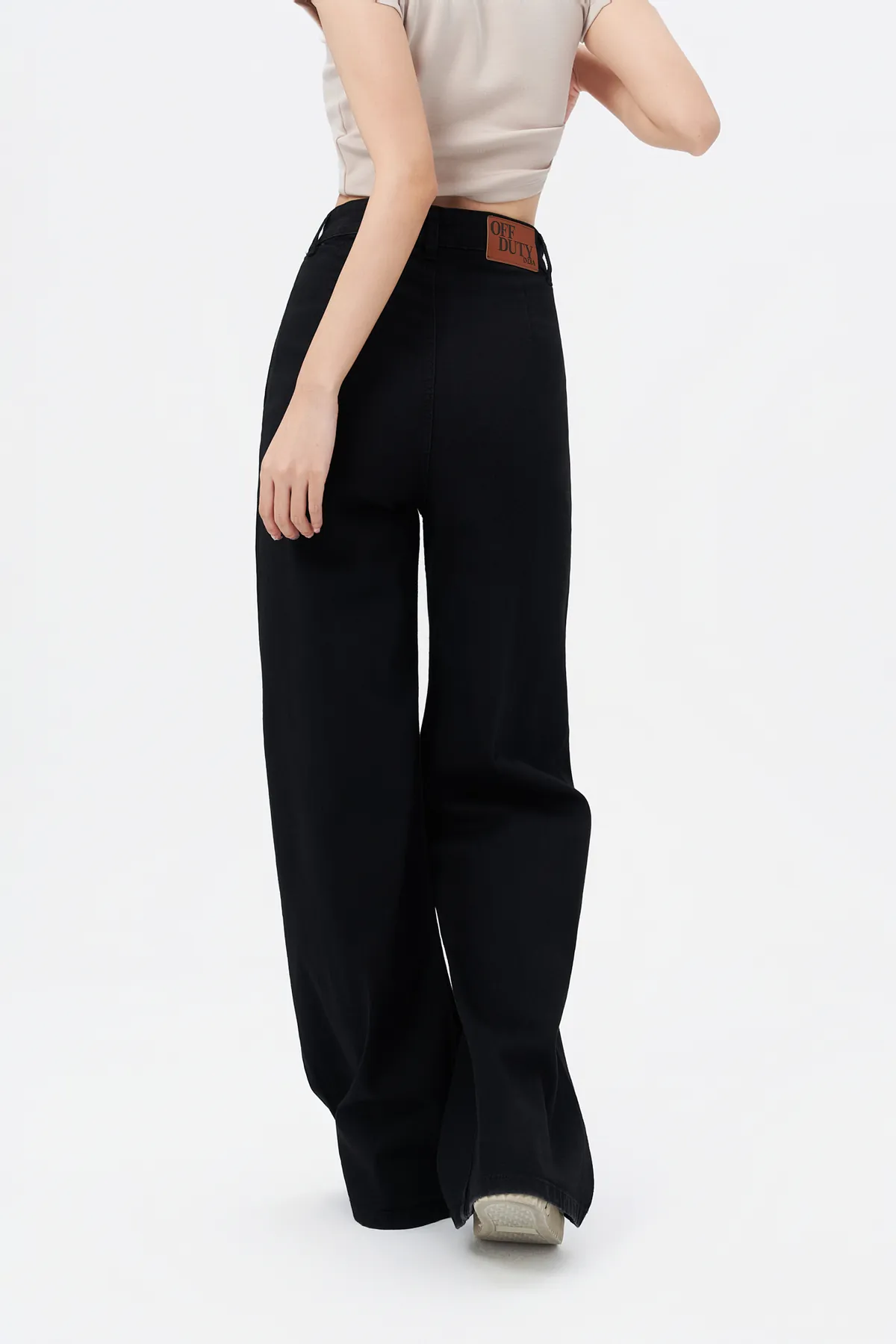 Black Fashion High-Rise Wide-Leg Jeans
