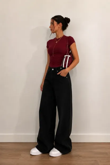 Black Mischief Vintage-Inspired Baggy Jeans
