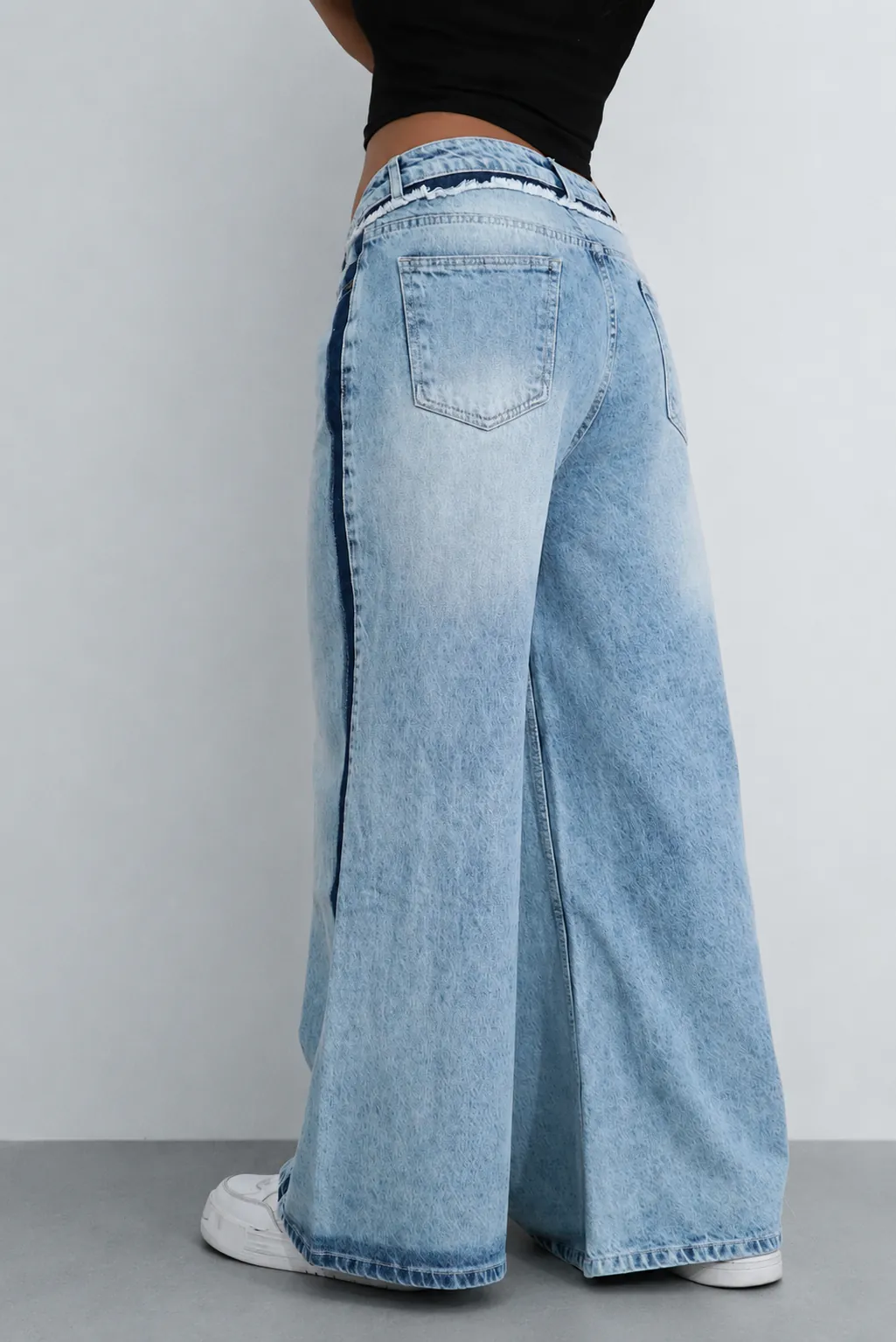 Blue Extra Wide Leg Jeans
