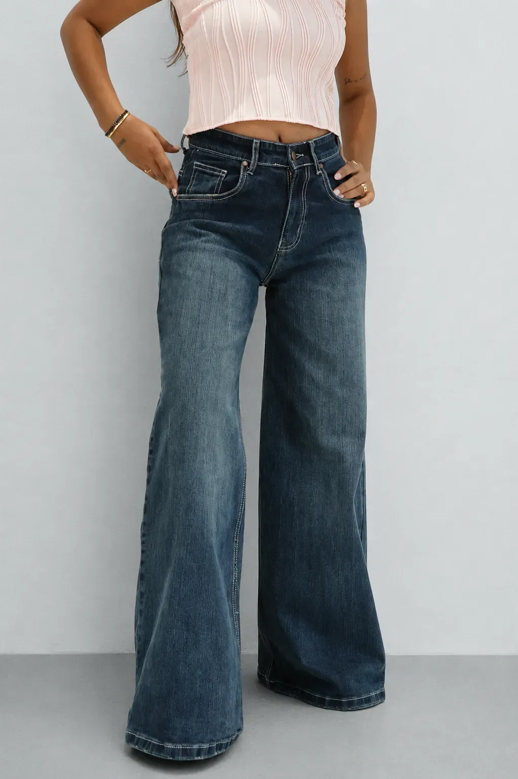 Flow Fit Wide Leg Jeans