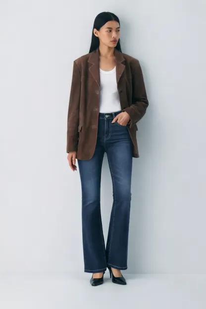 Deep Blue Full-Length Bootcut Jeans