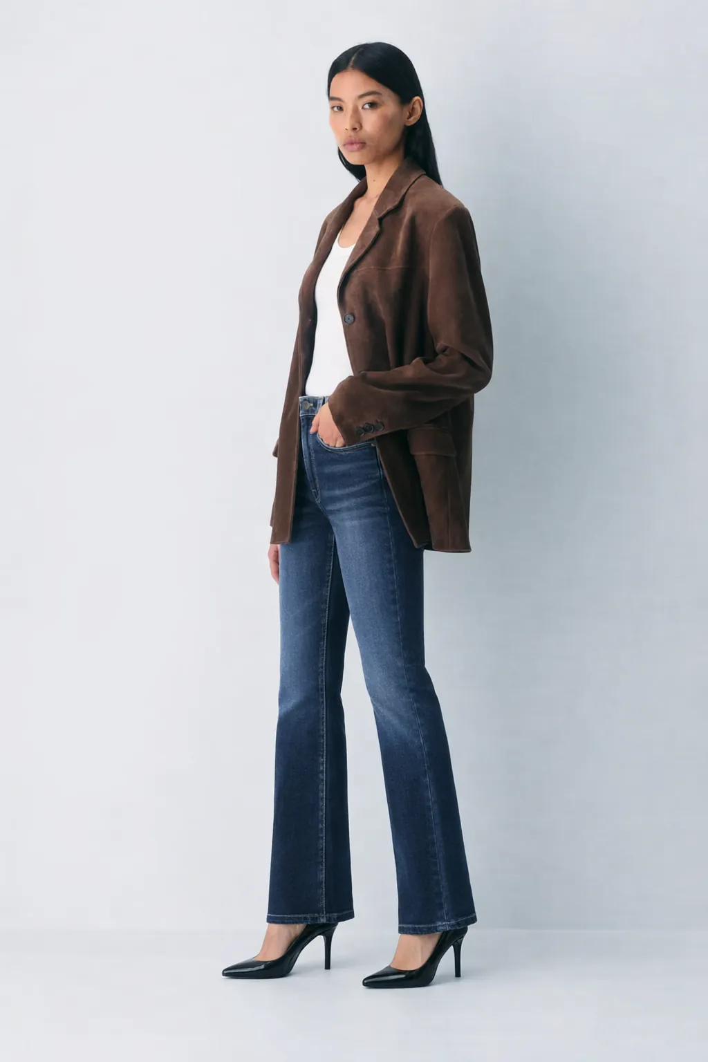 Deep Blue Full-Length Bootcut Jeans