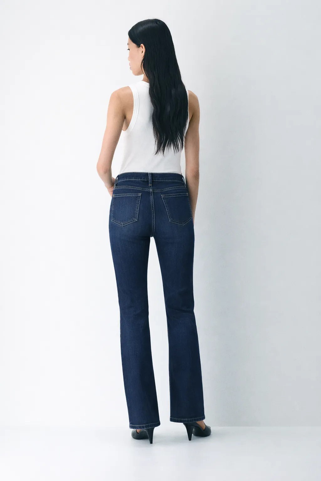 Deep Blue Full-Length Bootcut Jeans