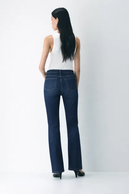 Deep Blue Full-Length Bootcut Jeans