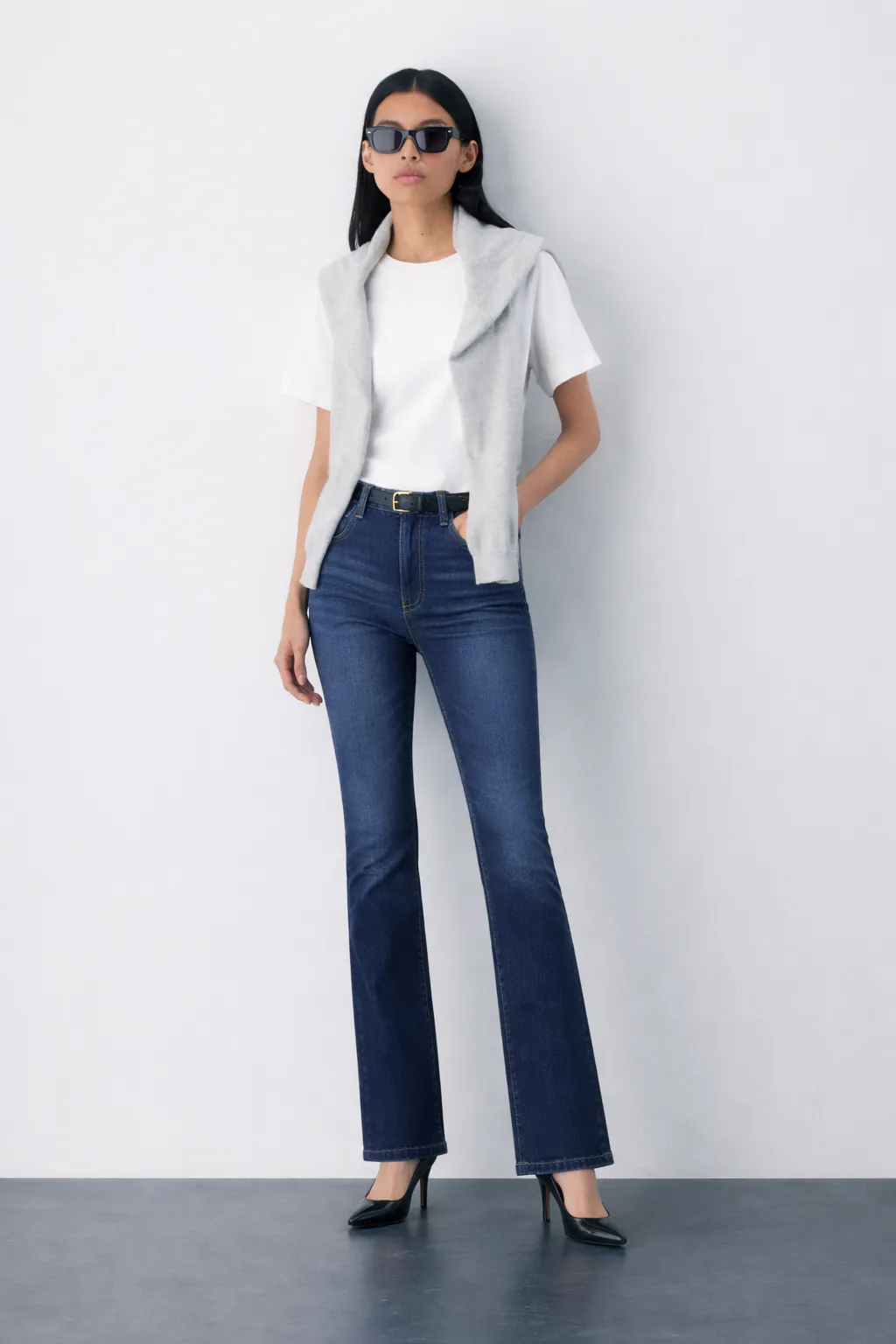 Deep Blue Full-Length Bootcut Jeans