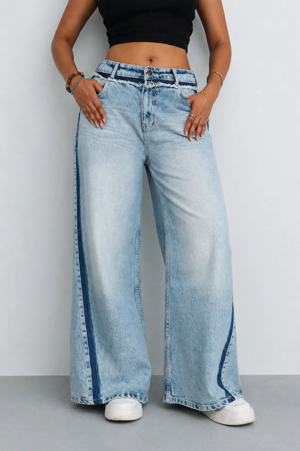 Blue Extra Wide Leg Jeans