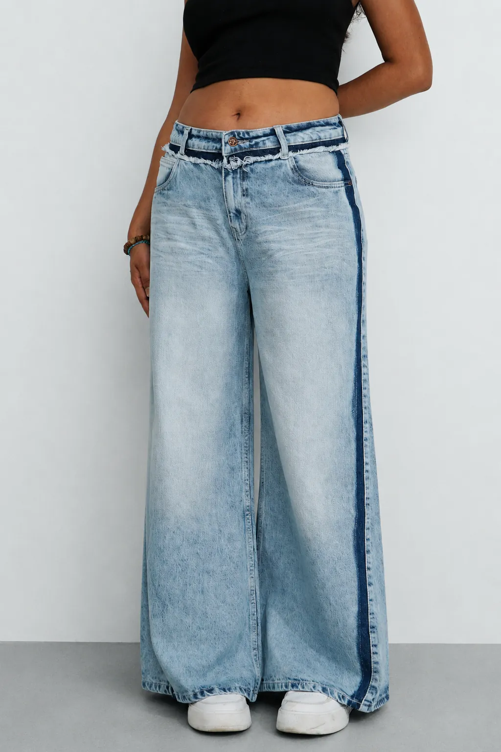 Blue Extra Wide Leg Jeans