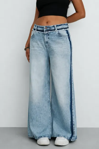 Blue Extra Wide Leg Jeans