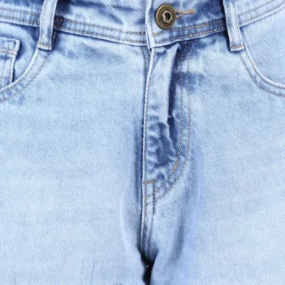 Women's Light Blue Distressed Baggy Jeans