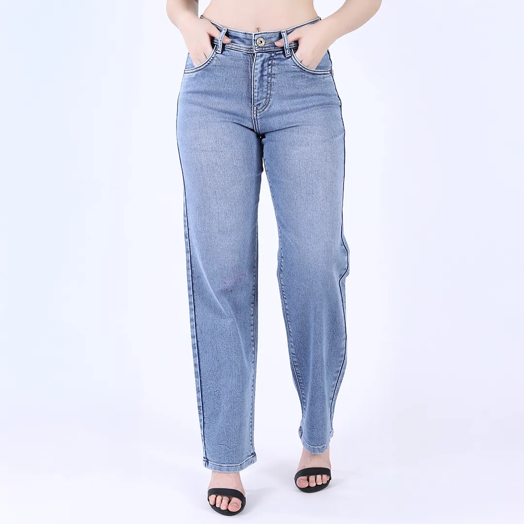 Sky Blue Straight Leg Jeans