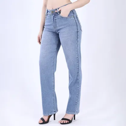 Sky Blue Straight Leg Jeans