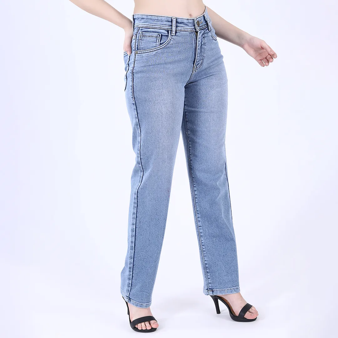 Sky Blue Straight Leg Jeans