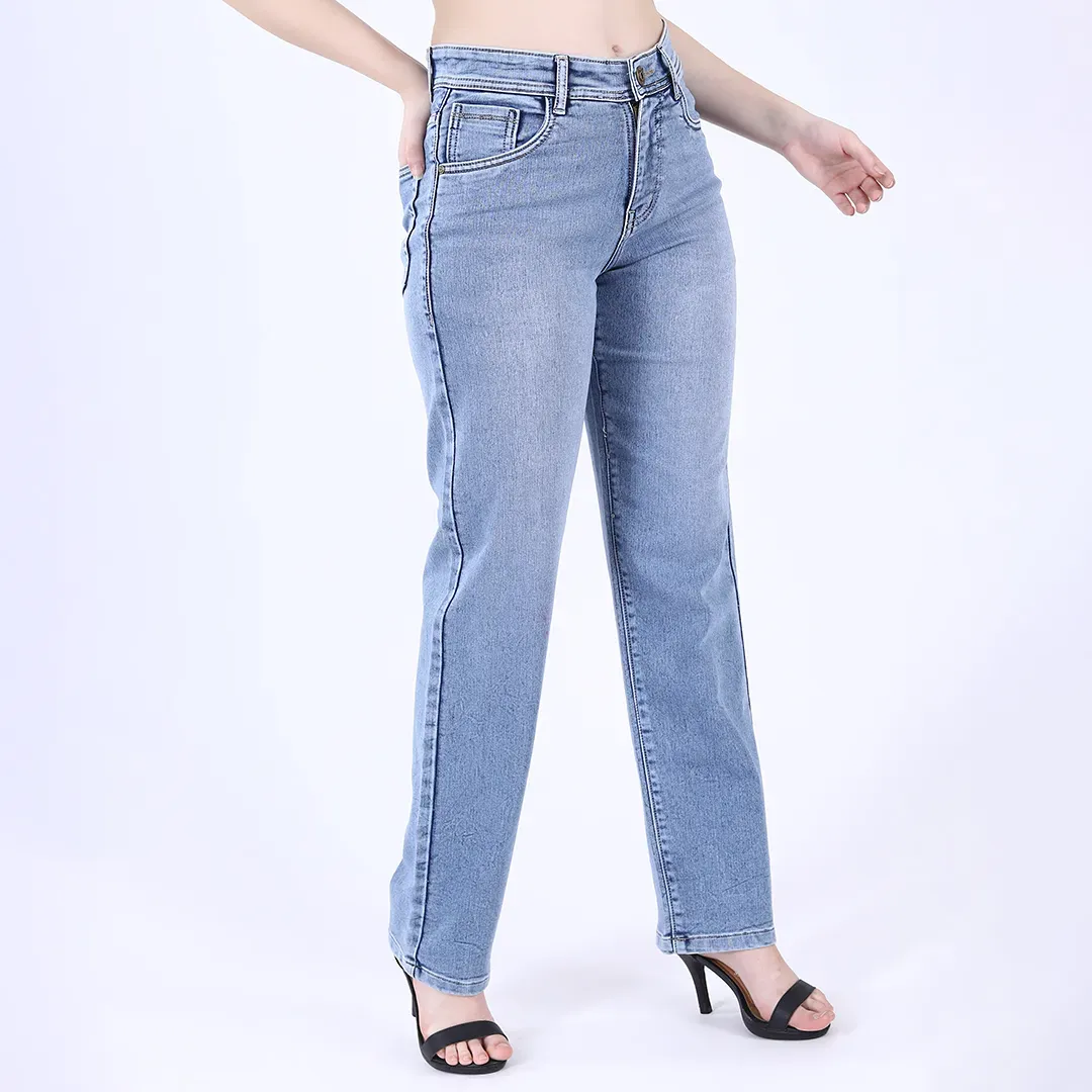 Sky Blue Straight Leg Jeans