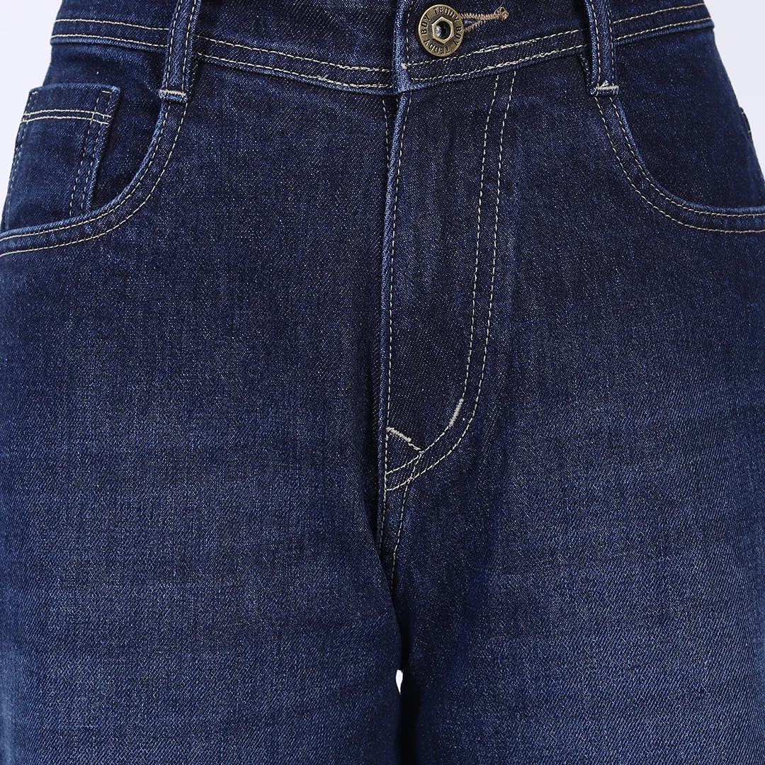 Curve Fit Distressed Baggy Jeans