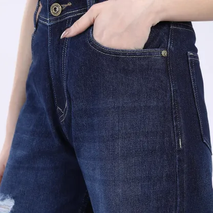 Curve Fit Distressed Baggy Jeans