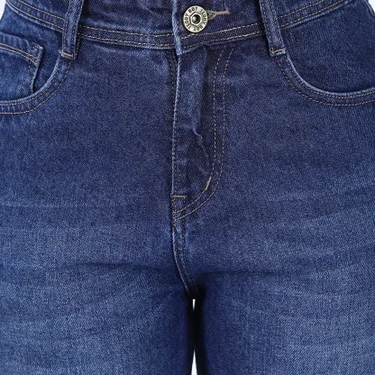 Women's Navy Blue Mid-Rise Straight Fit Jeans