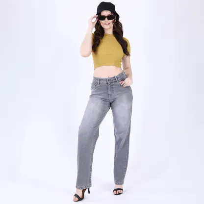 Women's Lavender High-Rise Baggy Jeans
