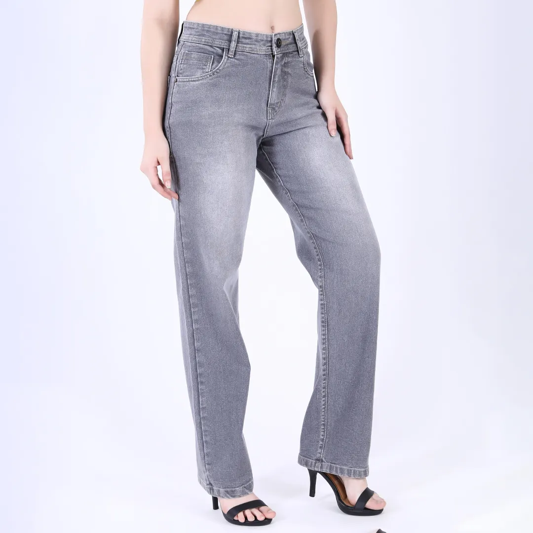 Women's Lavender High-Rise Baggy Jeans