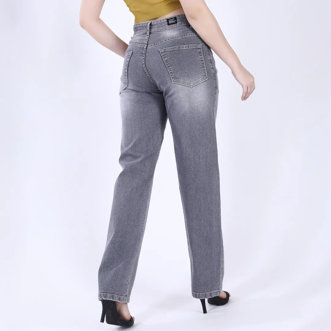 Women's Lavender High-Rise Baggy Jeans