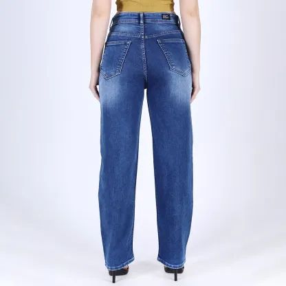 Navy Blue Straight Leg Jeans