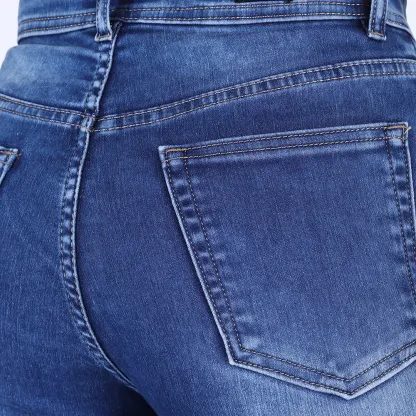 Navy Blue Straight Leg Jeans