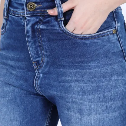 Navy Blue Straight Leg Jeans